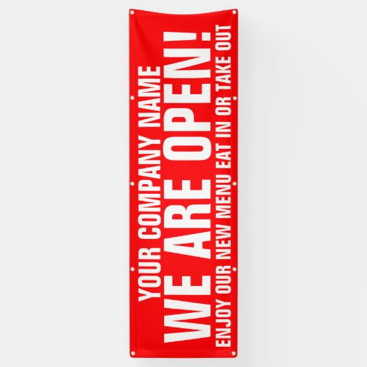 Wij zijn open retail en food business signage spandoek (Verticaal)