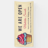 Wij zijn open Schattigee Cupcake Snoepjes Dessert  Spandoek (Verticaal)