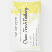 Wij zijn Open Yellow Cupcake Bakery Business Spandoek (Verticaal)