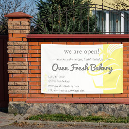 Wij zijn Open Yellow Cupcake Bakery Business Spandoek