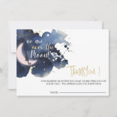 Wij zijn over de maan babyshower maan dank u kaart (Voorkant)