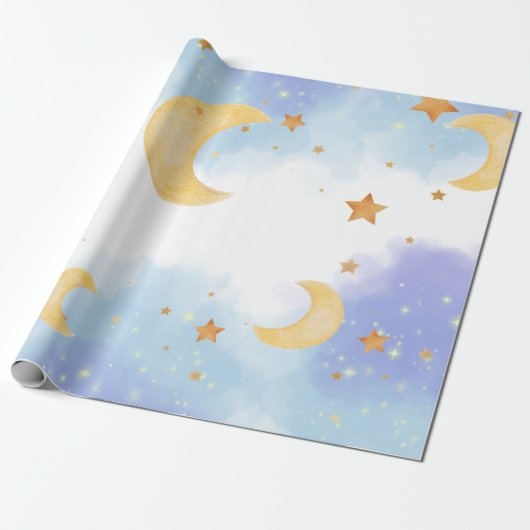 Wij zijn "Over the Moon" cadeaupapier (Uitgerold)