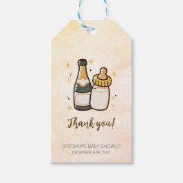Wij zijn Popping Bottles Baby shower Gift Label Cadeaulabel
