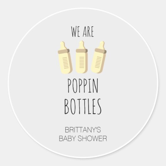 Wij zijn Popping Bottles Baby shower Ronde Sticker (Voorkant)