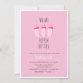 Wij zijn Popping Bottles Pink Girl Baby shower Kaart (Voorkant)