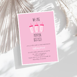 Wij zijn Popping Bottles Pink Girl Baby shower Kaart