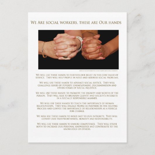 Wij zijn sociaal werkers briefkaart (Voorkant)