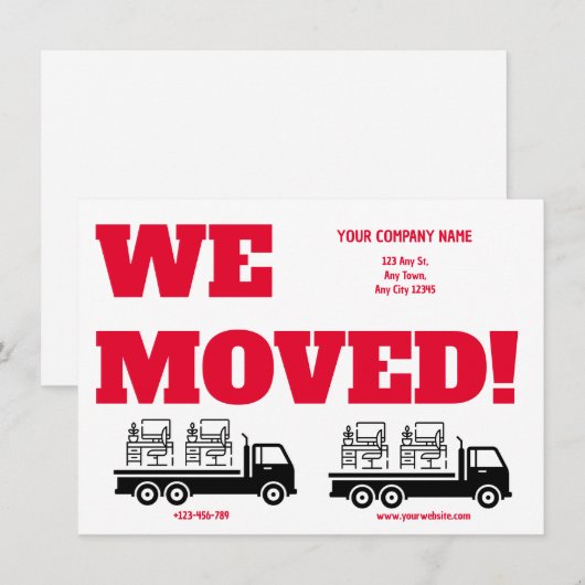 Wij zijn verhuisd Bedrijfsverhuizing Aankondiging (Voorkant / Achterkant)