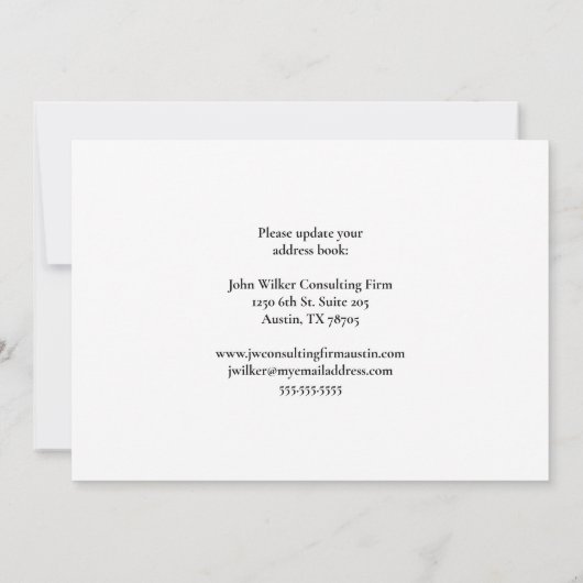 Wij zijn verhuisd Kantoorgebouw Verhuizing Aankondiging (Achterkant)