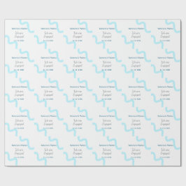 Wij zijn verloofd blauw grijs waterverf spiraal st cadeaupapier