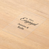 Wij zijn verloofd koppel naam romantisch stijlvol  acryl uitnodigingen (Laagn)