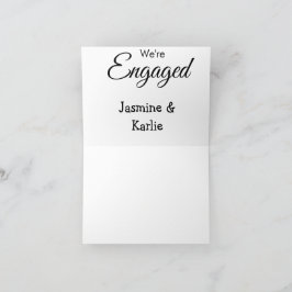 Wij zijn verloofd koppel naam romantisch stijlvol  bedankkaart