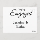 Wij zijn verloofd koppel naam romantisch stijlvol  briefkaart (Achterkant)