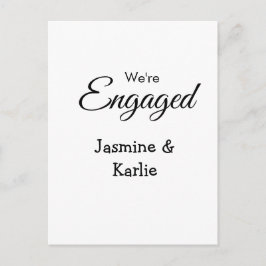 Wij zijn verloofd koppel naam romantisch stijlvol  briefkaart