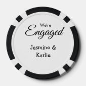 Wij zijn verloofd koppel naam romantisch stijlvol poker chips (Achterkant)