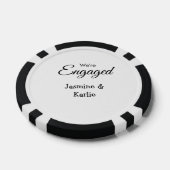 Wij zijn verloofd koppel naam romantisch stijlvol poker chips (Enkel)
