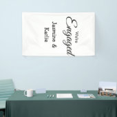 Wij zijn verloofd koppel naam romantisch stijlvol spandoek (Beurs)