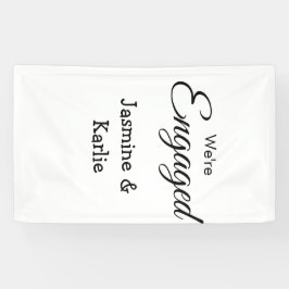 Wij zijn verloofd koppel naam romantisch stijlvol  spandoek