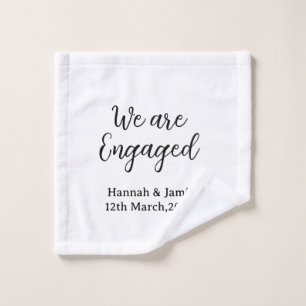 Wij zijn Verloofd naam datum calligraphystylish Washandje