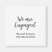 Wij zijn verloofd naam datum kalligrafie magneet (Voorkant)