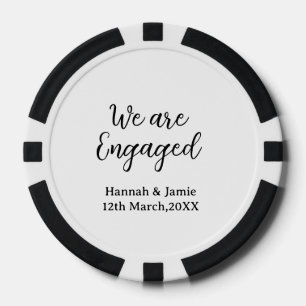 Wij zijn verloofd naam datum kalligrafie poker chips