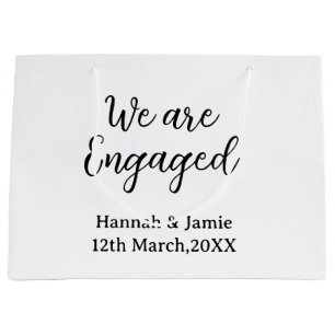 Wij zijn Verloofd naam datum kalligrafie stylish Groot Cadeauzakje