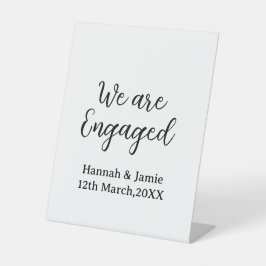 Wij zijn Verloofd naam datum kalligrafie stylish Reclamebord Met Voetstuk