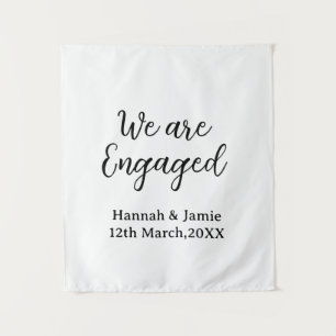 Wij zijn verloofd naam datum kalligrafie wandkleed