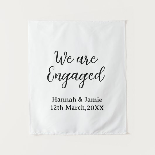 Wij zijn verloofd naam datum kalligrafie wandkleed (Voorkant)