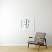 Wij zijn verloofd naam datum kalligrafie wandkleed (In Situ (horizontaal))