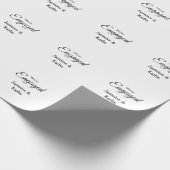 Wij zijn verloofd naam romantisch stijlvol eenvoud cadeaupapier (Hoek)