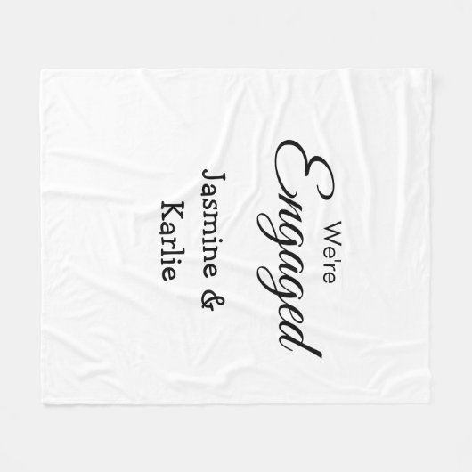 Wij zijn verloofd naam romantisch stijlvol eenvoud fleece deken (Voorkant (Horizontaal))