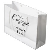 Wij zijn verloofd naam romantisch stijlvol eenvoud groot cadeauzakje (Voorkant Gekanteld)