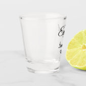 Wij zijn verloofd naam romantisch stijlvol eenvoud shot glas (Links)