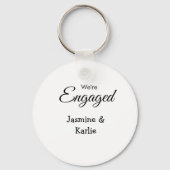 Wij zijn verloofd naam romantisch stijlvol eenvoud sleutelhanger (Voorkant)