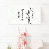 Wij zijn verloofd naam romantisch stijlvol eenvoud spandoek (Insitu)