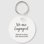 Wij zijn Verloofd paar naam datum kalligrafie Sleutelhanger (Achterkant)