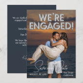 Wij zijn verloofd Zilveren Ballonnen Foto Save The Date (Voorkant / Achterkant)