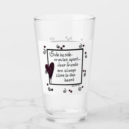 Wij zijn vriendengedicht en schetsen zwart glas (Voorkant)