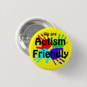 Wij zijn vriendschappelijk autisme ronde button 3,2 cm (Voorkant /achterkant)