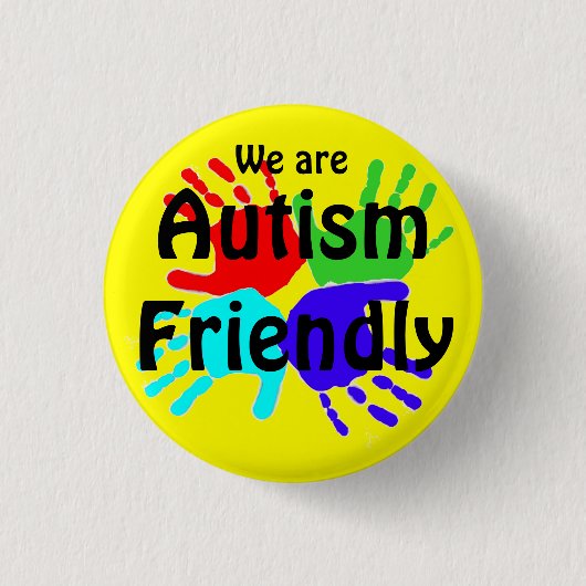 Wij zijn vriendschappelijk autisme ronde button 3,2 cm (Voorkant)
