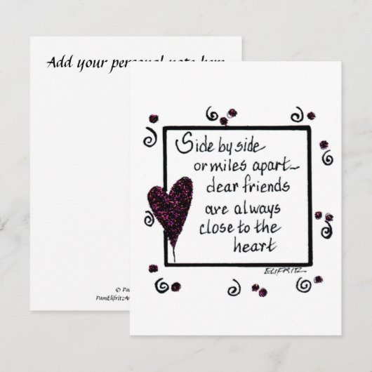 Wij zijn vriendschappelijke B&W-schets Notitiekaartje (Voorkant / Achterkant)