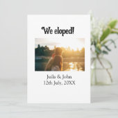 Wij zijn weggelopen en hebben de naam van het stel aankondiging (Staand voorkant)