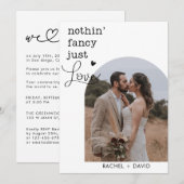 Wij zijn weggelopen Geen poespas Alleen liefde Tro Kaart (Voorkant / Achterkant)