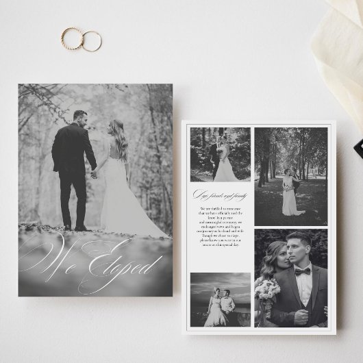 Wij zijn weggelopen Moderne kalligrafie Zwart en w Aankondiging