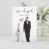Wij zijn weggelopen Trouwkaart Aankondiging Foto (Staand voorkant)