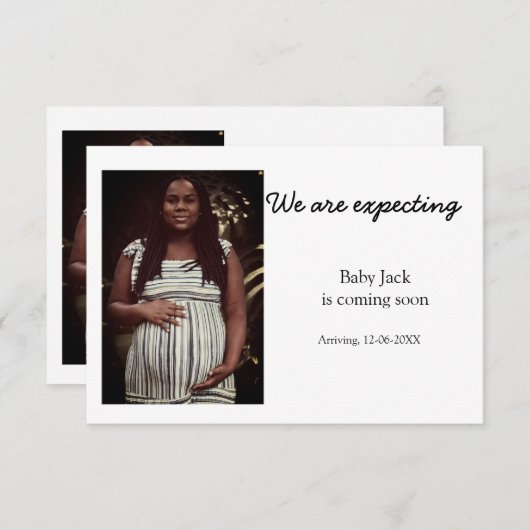 Wij zijn zwanger Voeg baby toe Naam Datum zwangers Aankondiging (Voorkant / Achterkant)