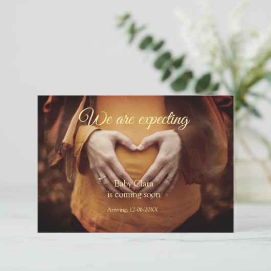 Wij zijn zwanger Voeg baby toe Naam Datum zwangers Aankondiging (Staand voorkant)