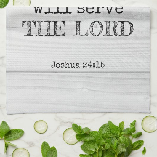WIJ ZULLEN DE HERE Rustic Christelijk DIENEN Theedoek (Gevouwen)