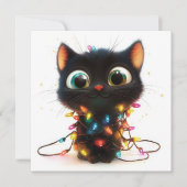 Wijd-Eyed Kitten met Holiday Sparkle Holiday Kaart (Voorkant)